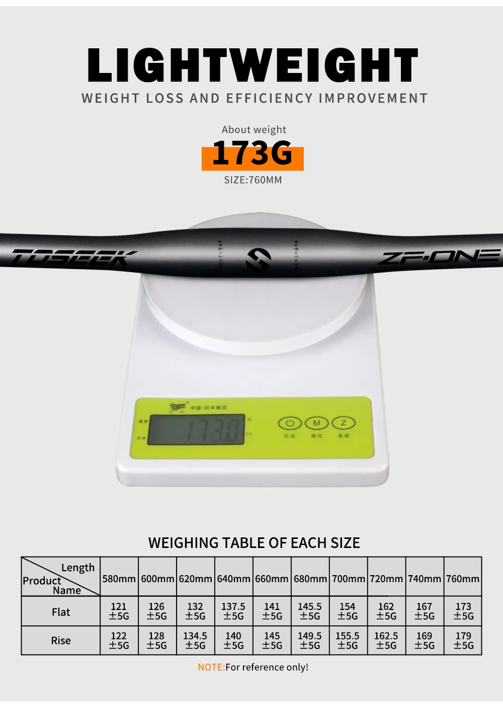 TOSEEK ZF-ONE Bicycle Handlebar 31.8mm Carbon Handlebars MTB Bike Handle Bar Parts 580/600/620/640/660/680/700/720/740/760mm