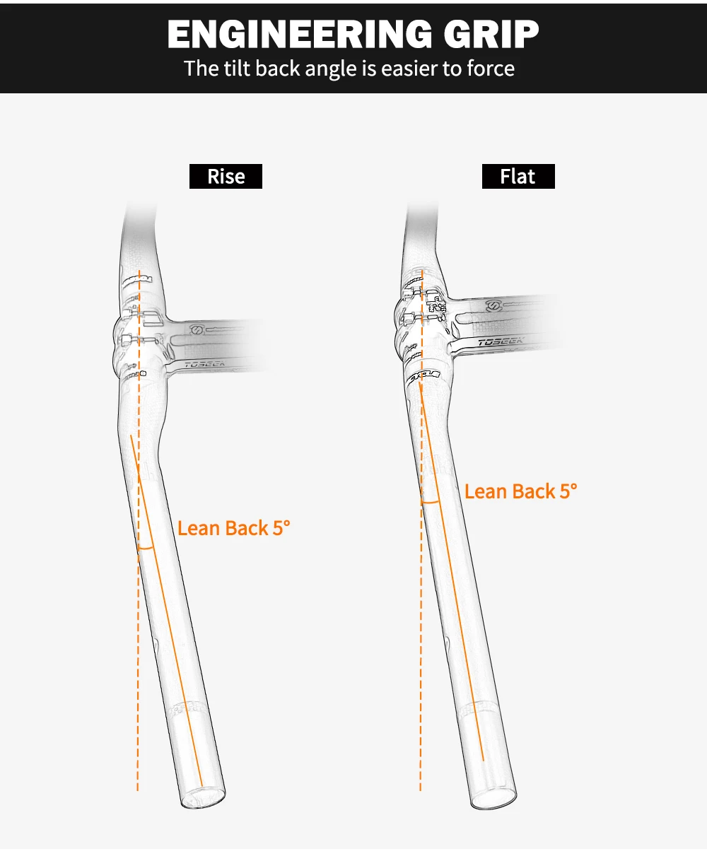 TOSEEK ZF-ONE Bicycle Handlebar 31.8mm Carbon Handlebars MTB Bike Handle Bar Parts 580/600/620/640/660/680/700/720/740/760mm