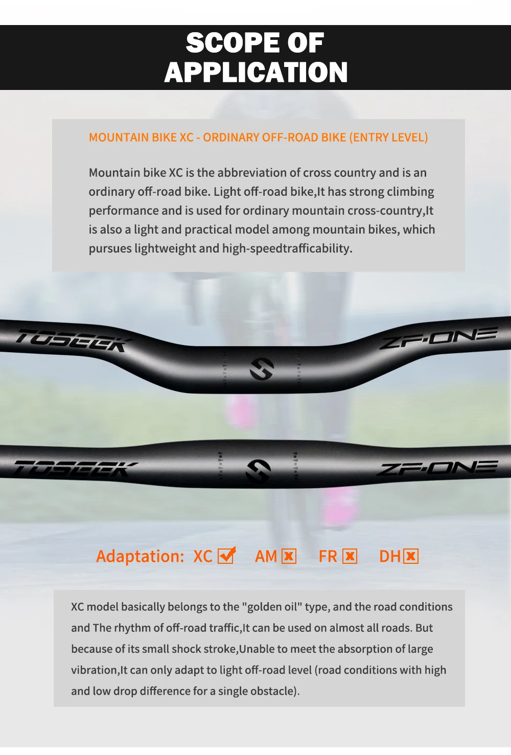 TOSEEK ZF-ONE Bicycle Handlebar 31.8mm Carbon Handlebars MTB Bike Handle Bar Parts 580/600/620/640/660/680/700/720/740/760mm