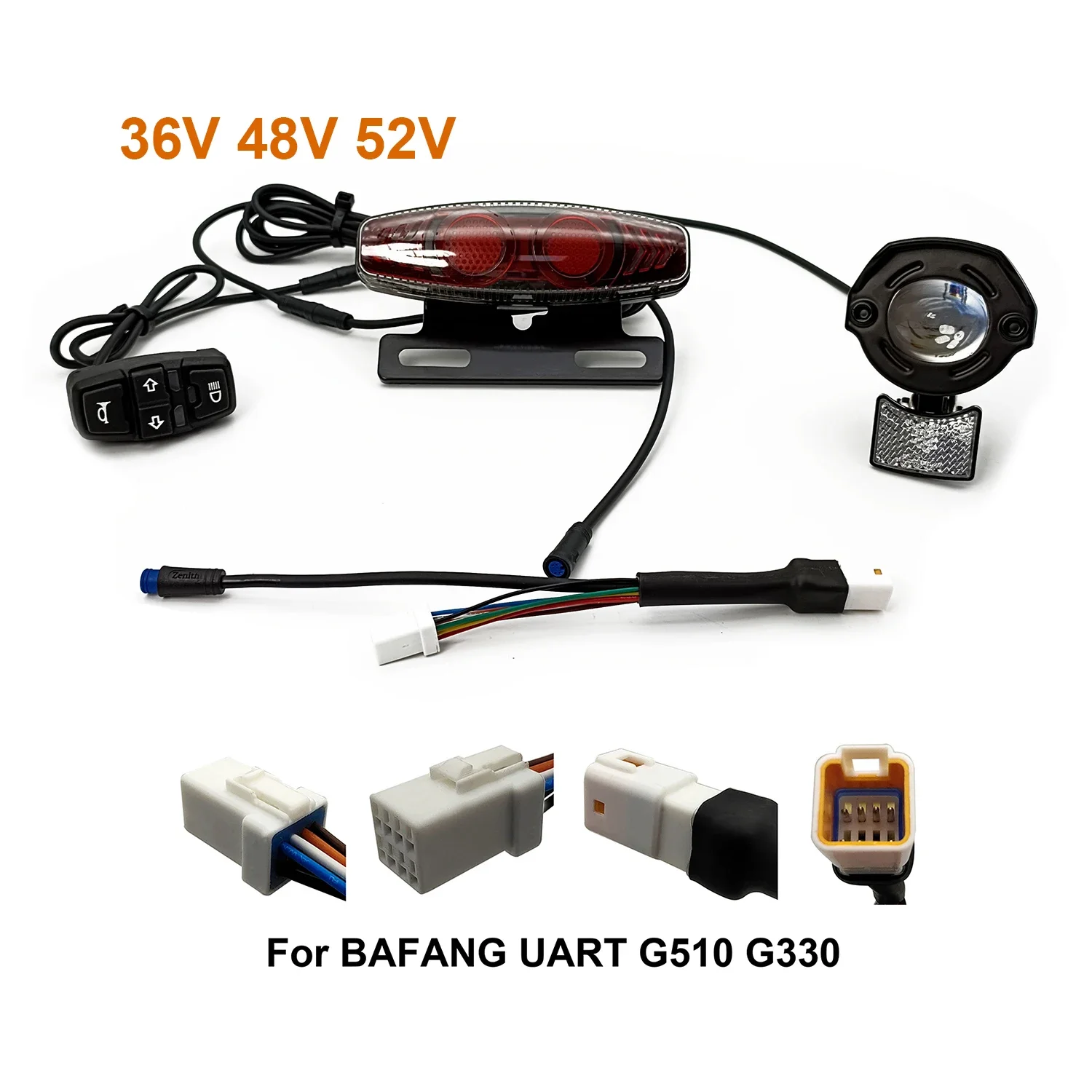 LinHi Electric Bicycle Modified Bike Light Waterproof kit Universal 24V 36V 48V 60V BAFANG KUNTENG JULET Steering Brake lights