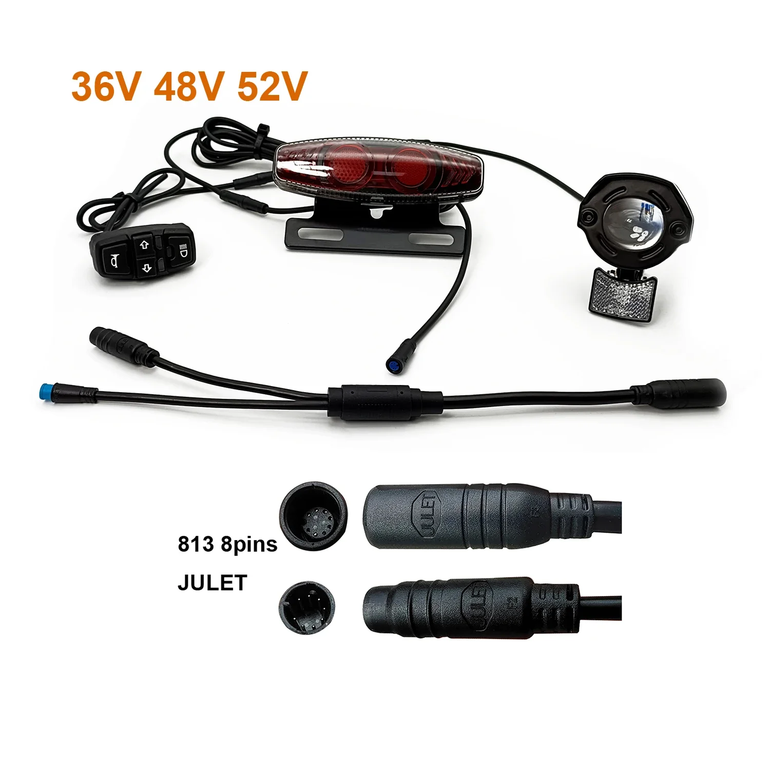 LinHi Electric Bicycle Modified Bike Light Waterproof kit Universal 24V 36V 48V 60V BAFANG KUNTENG JULET Steering Brake lights