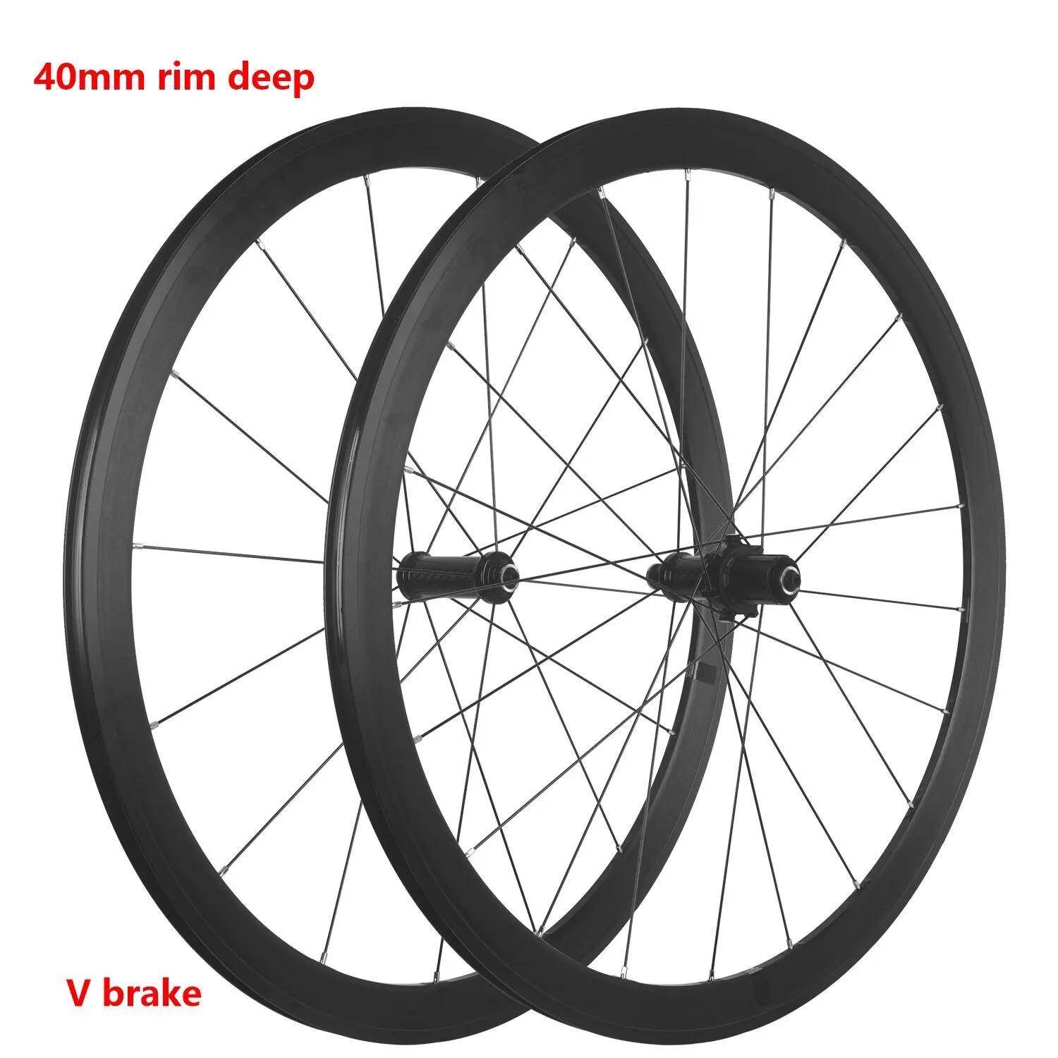 NO LOGO 700C ultra-light carbon fiber tube HUB 120 ring road bike wheel V brake double aluminum alloy depth 30/40/50mm wheelset