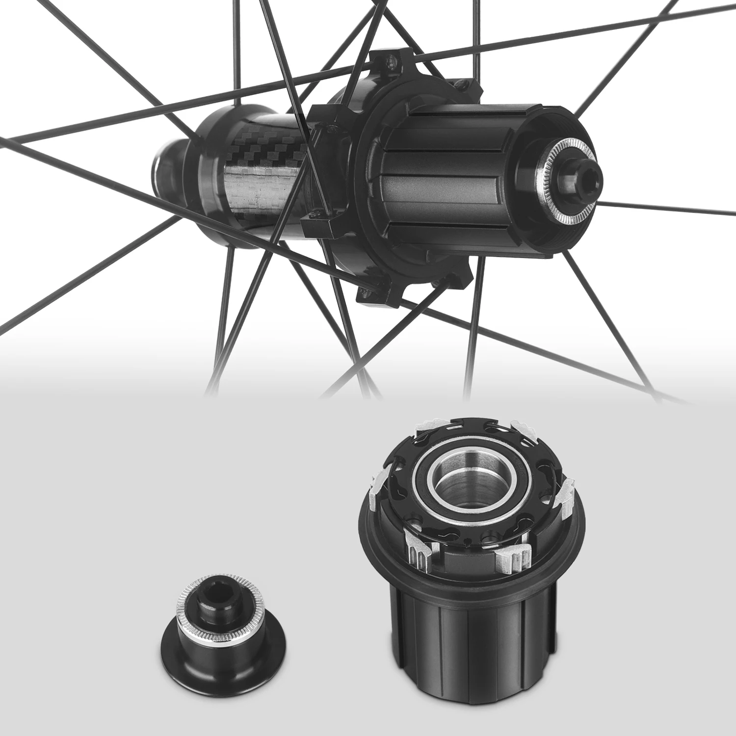 NO LOGO 700C ultra-light carbon fiber tube HUB 120 ring road bike wheel V brake double aluminum alloy depth 30/40/50mm wheelset