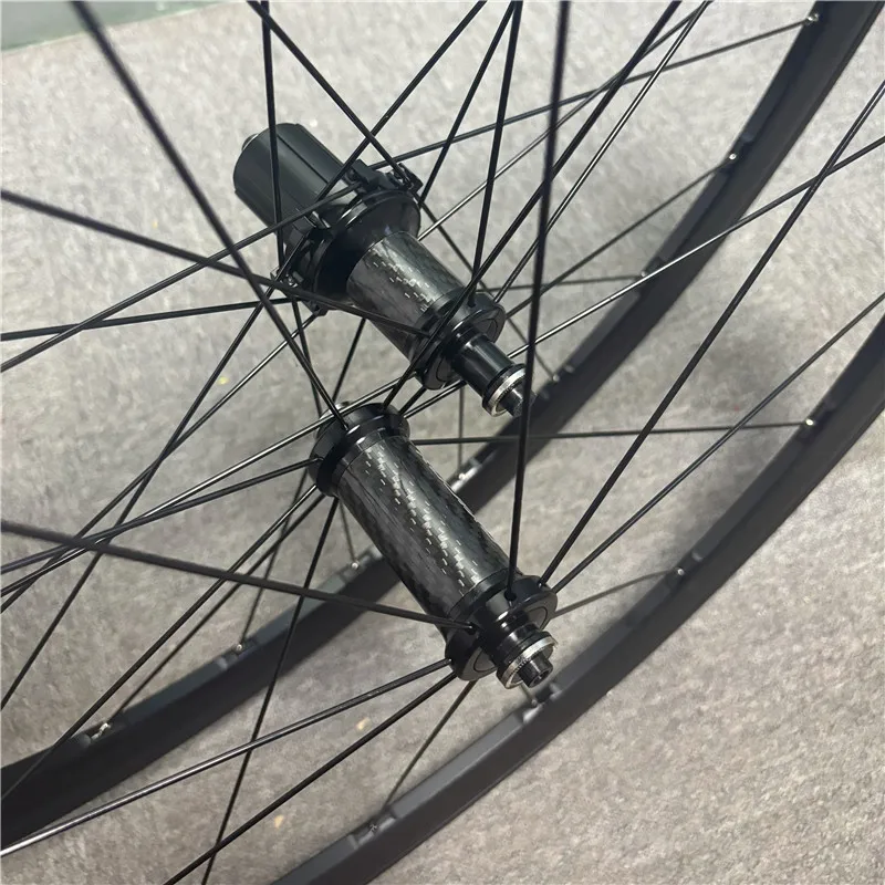 NO LOGO 700C ultra-light carbon fiber tube HUB 120 ring road bike wheel V brake double aluminum alloy depth 30/40/50mm wheelset