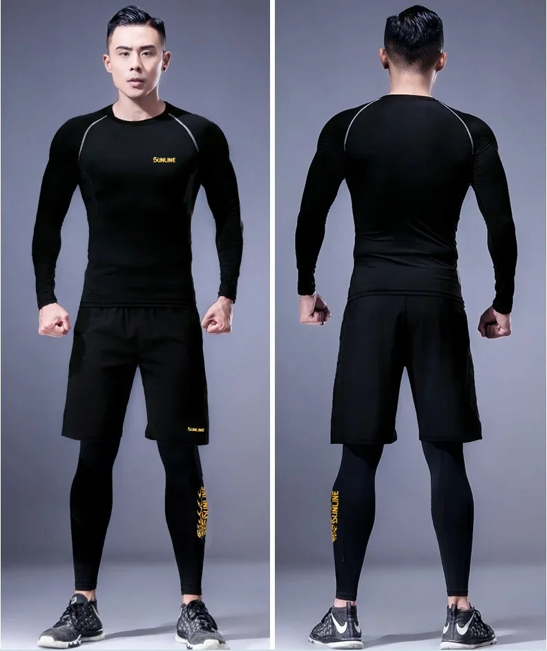 Sun Protection Competition Suit for Men, Fishing Clothing Set , High Resilience, Summer Fishing Shirt , New, 5 Pcs Set