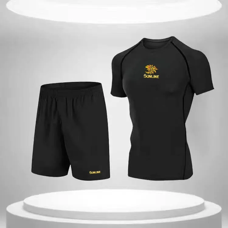 Sun Protection Competition Suit for Men, Fishing Clothing Set , High Resilience, Summer Fishing Shirt , New, 5 Pcs Set