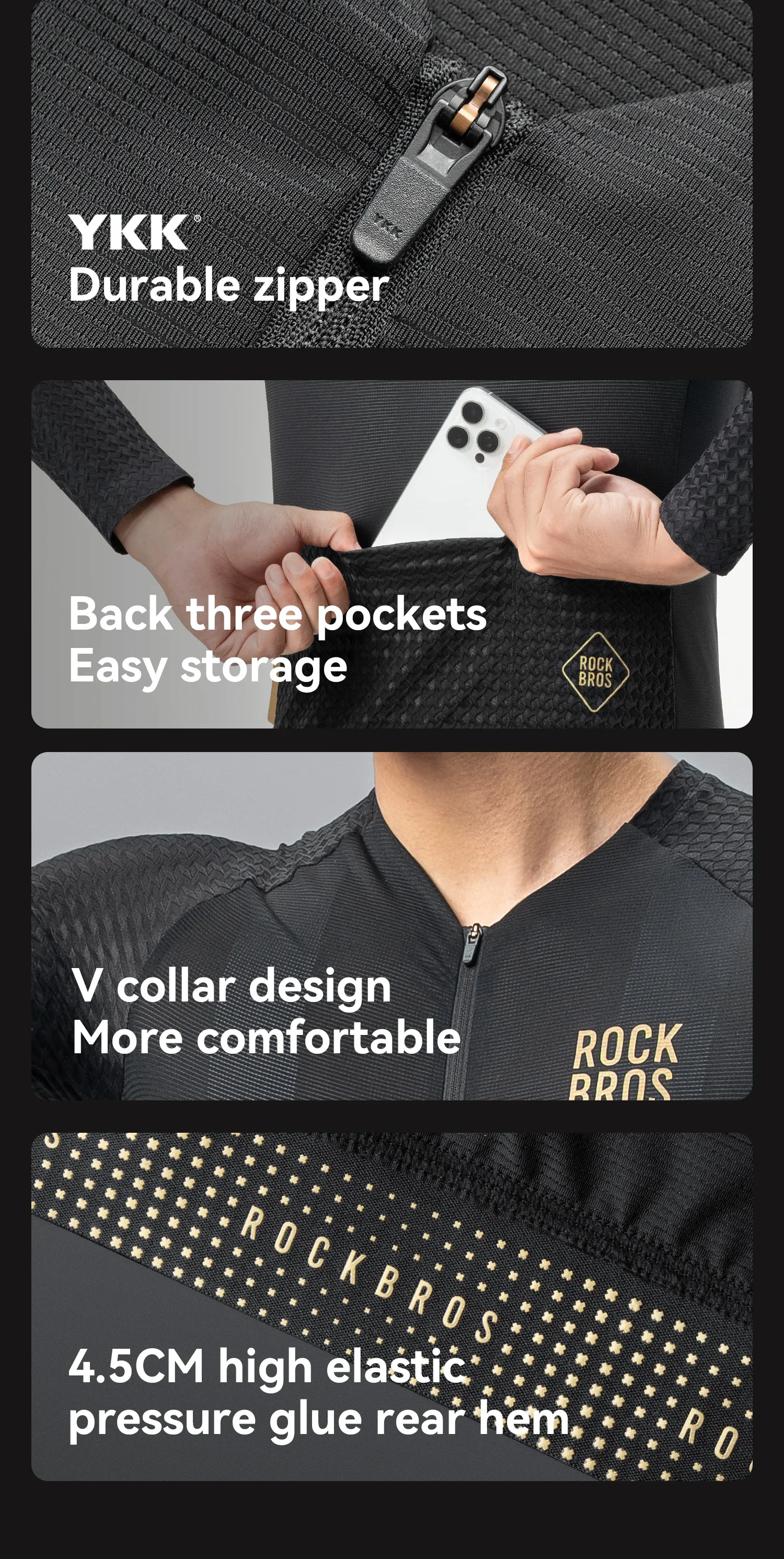 ROCKBROS Men's Bicycle Jackets Summer Long Sleeves Top Cycling Jerseys Male Breathable Quick Dry Sports MTB Road Bike Jacket