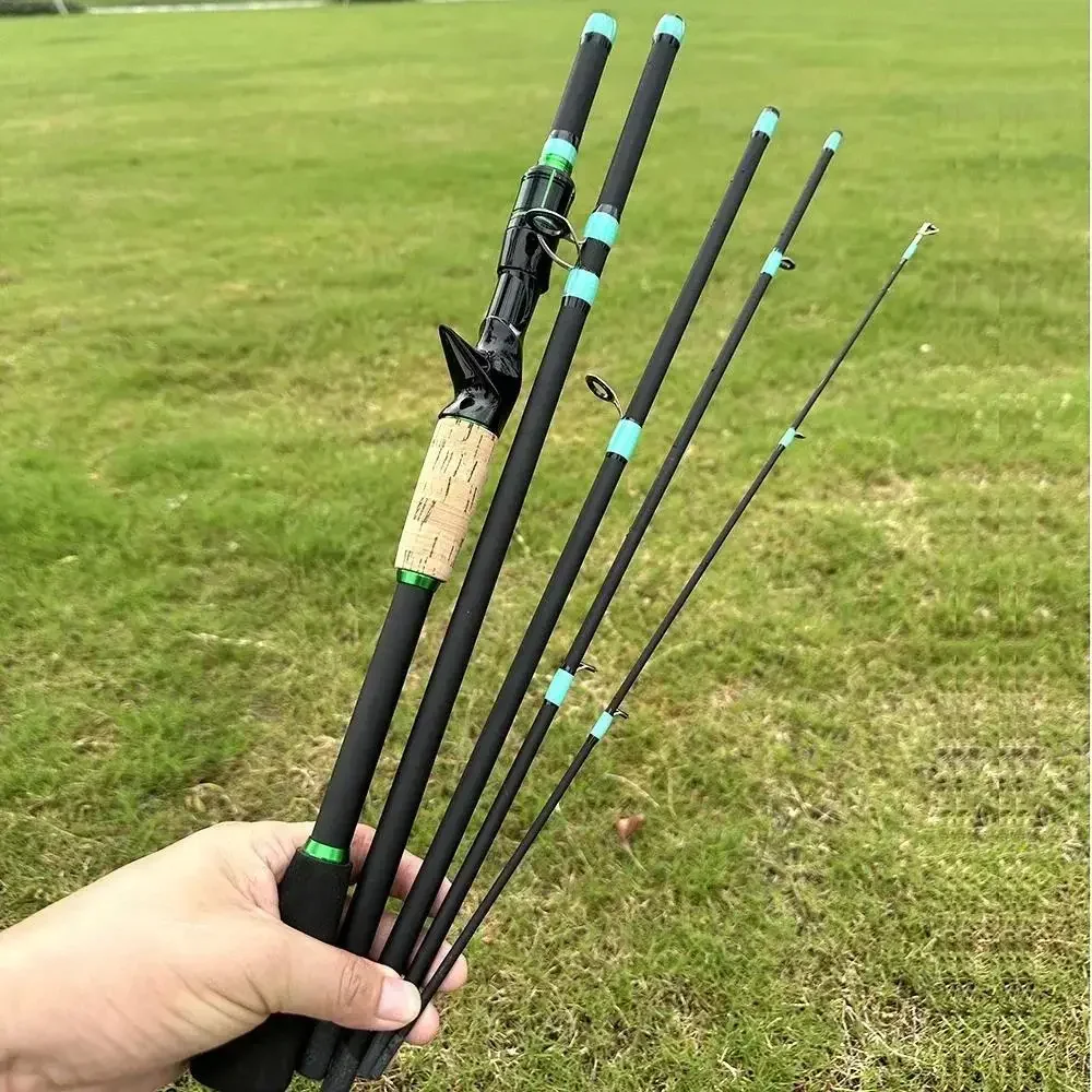 NEW Short Fishing Rod Reel Combo Set Spinning Lure Casting Rods 1.8m-2.1m 4/5Section 212g Baitcasting Reel Jigging Max Drag 10kg