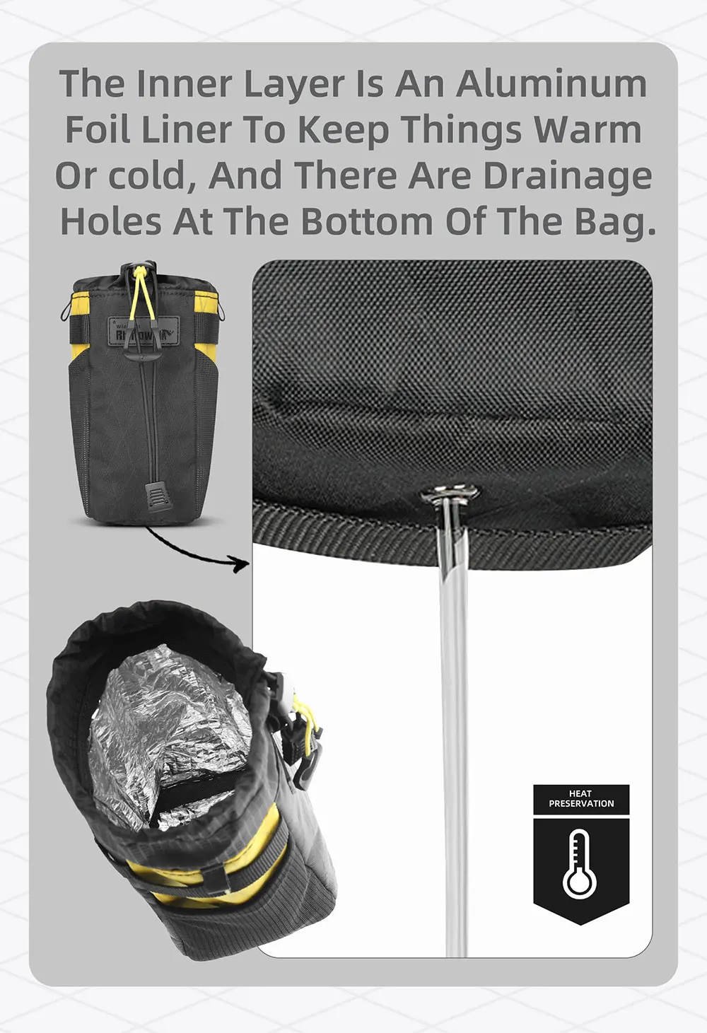Rhinowalk Bicycle Water Bottle Bag, City Commuter Cycling Bag Bike Cycling Water Bottle Carrier Bike Bottle Holder