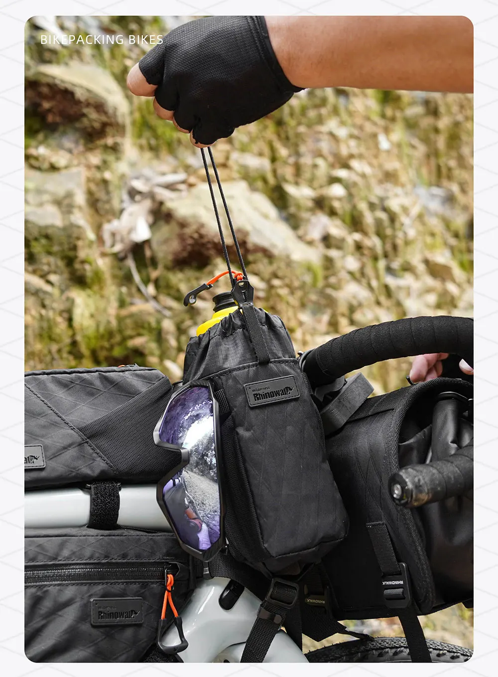 Rhinowalk Bicycle Water Bottle Bag, City Commuter Cycling Bag Bike Cycling Water Bottle Carrier Bike Bottle Holder