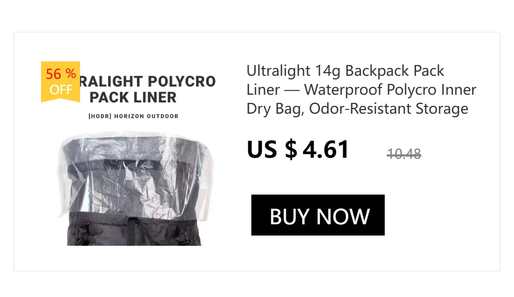 [HODR] STASHLITE Packing Pods Ultralight Dyneema™ 1.6 Oz Waterproof Stuff Sack Cuben Fiber DCF Organizer Pouch for Backpacking
