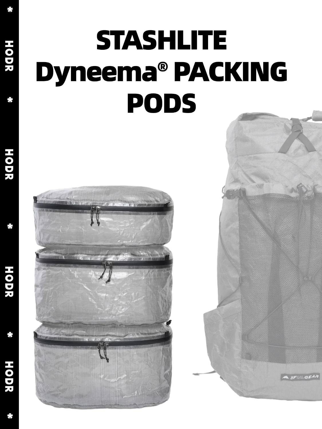 [HODR] STASHLITE Packing Pods Ultralight Dyneema™ 1.6 Oz Waterproof Stuff Sack Cuben Fiber DCF Organizer Pouch for Backpacking