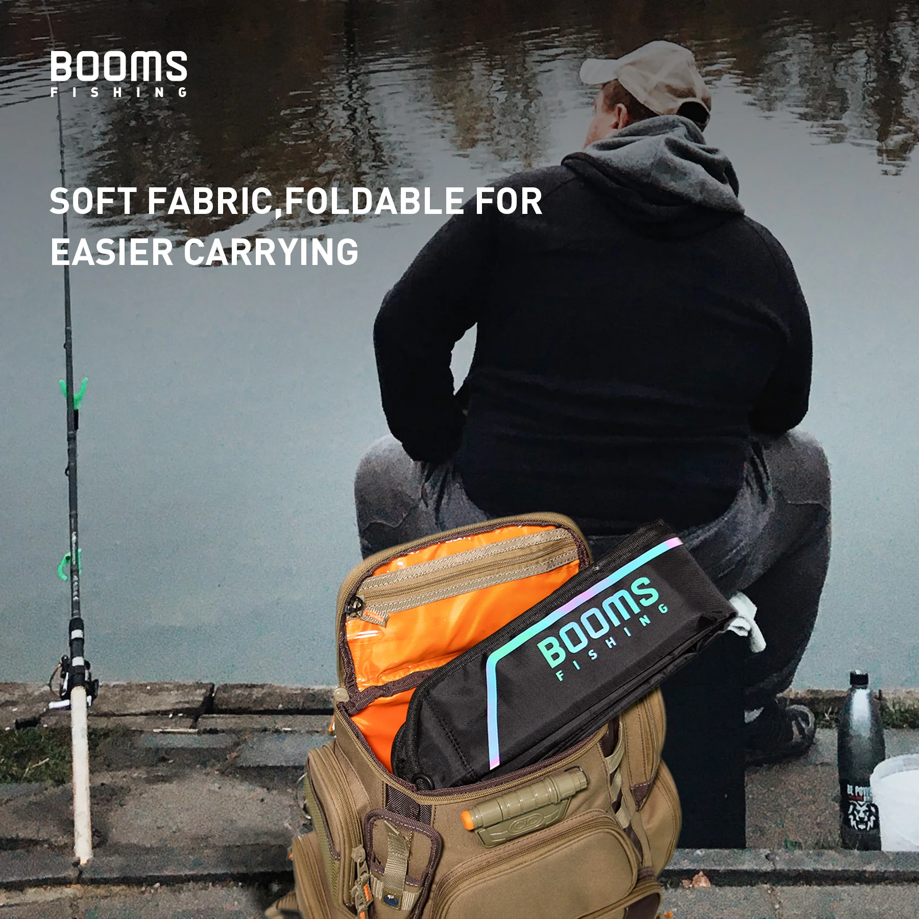 Booms Fishing PB3 Fishing Rod Bag Pole Storage Case 130 cm to 215 cm Folding Apply Fishing Tools Reel Rods Bags Cases