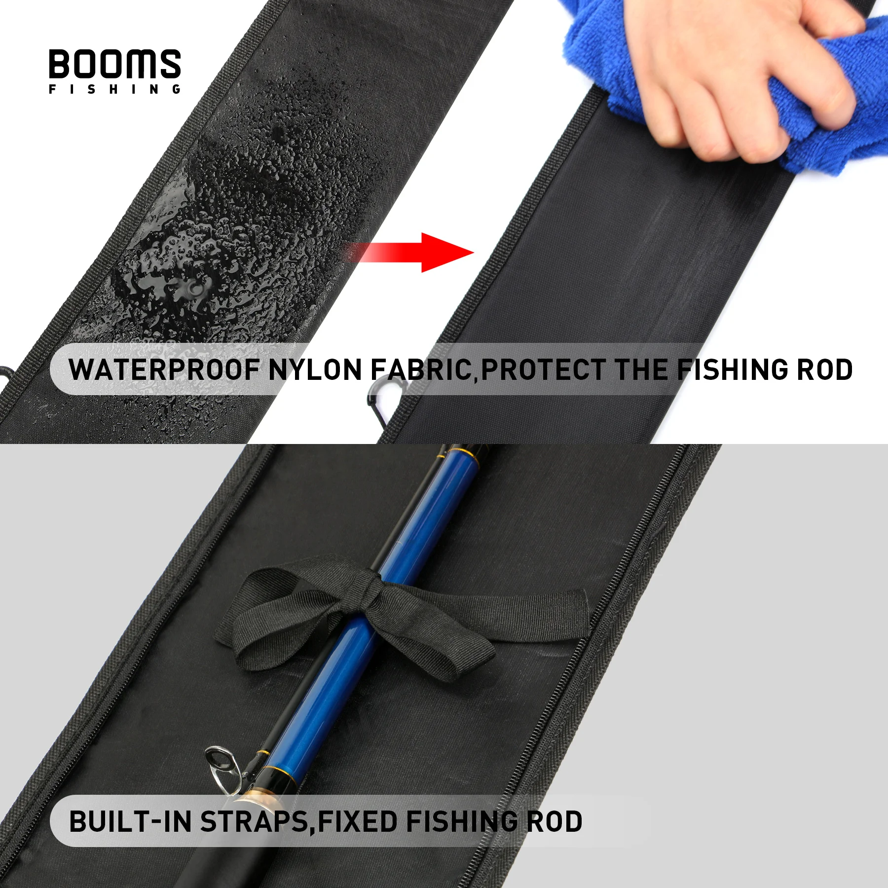 Booms Fishing PB3 Fishing Rod Bag Pole Storage Case 130 cm to 215 cm Folding Apply Fishing Tools Reel Rods Bags Cases