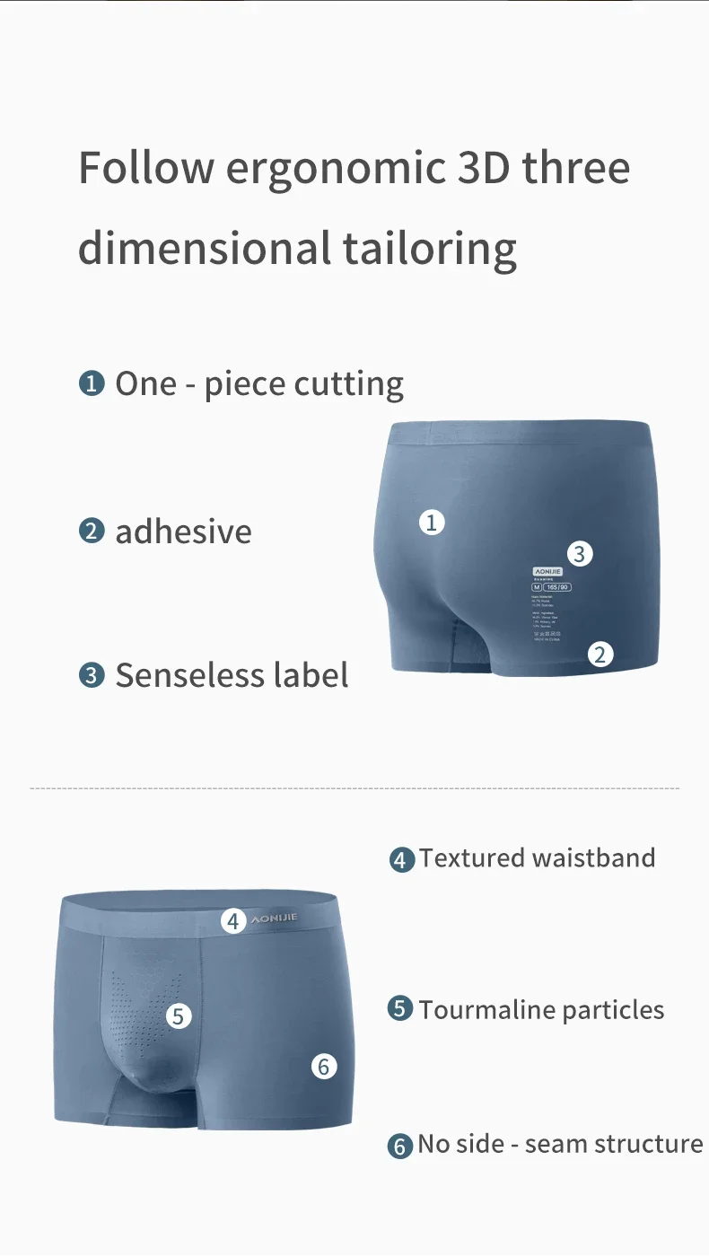 AONIJIE 3 Packs Men's Sports Briefs, Antibacterial Anti-friction Boxer Briefs, Marathon Fitness Running Underwear Underpants