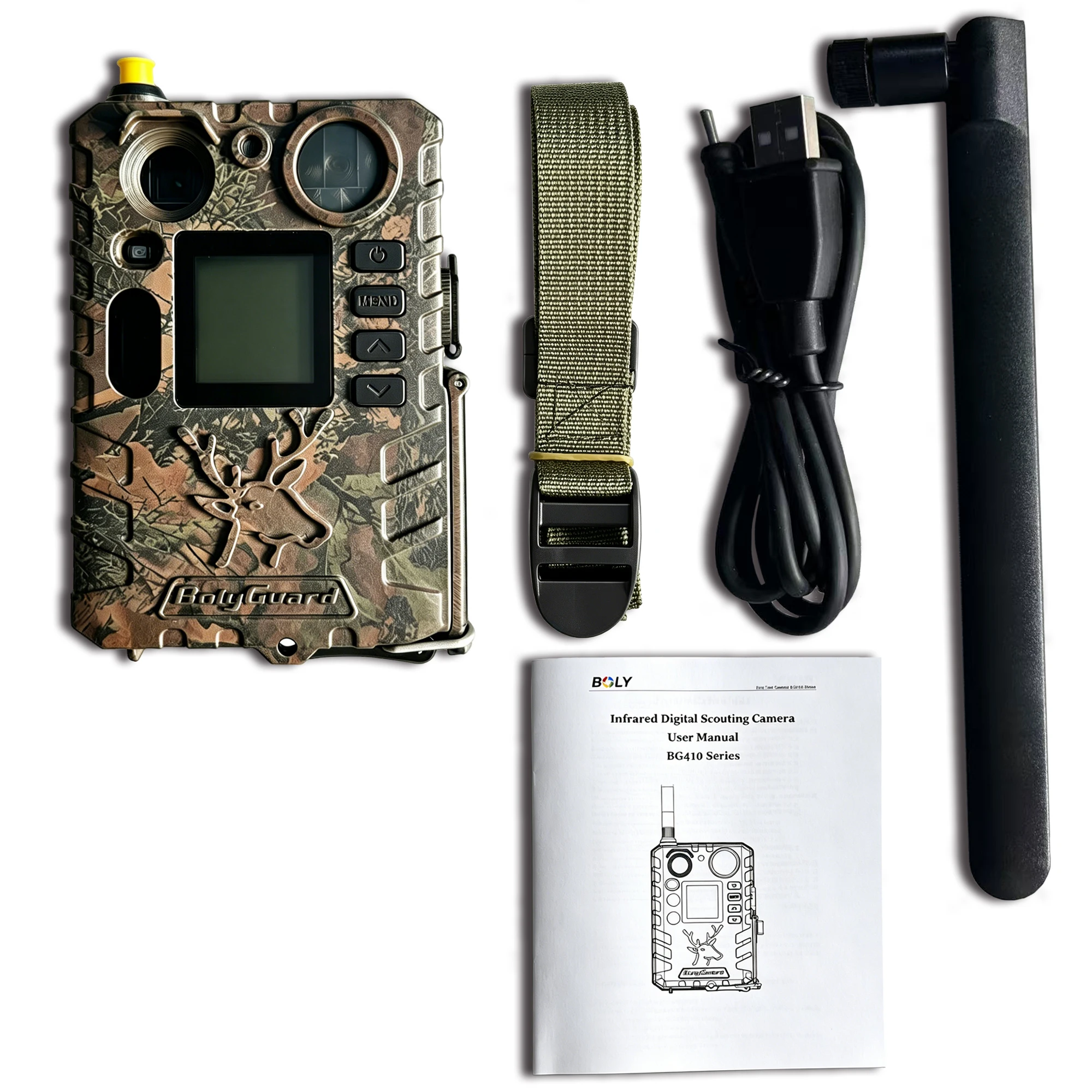 BolyGuard BG410-MS Trail Camera 4G LTE Wireless 4K FHD 37MP 940nm Invisible IR Night Vision Cellular Trap Hunting Camera+32GB TF