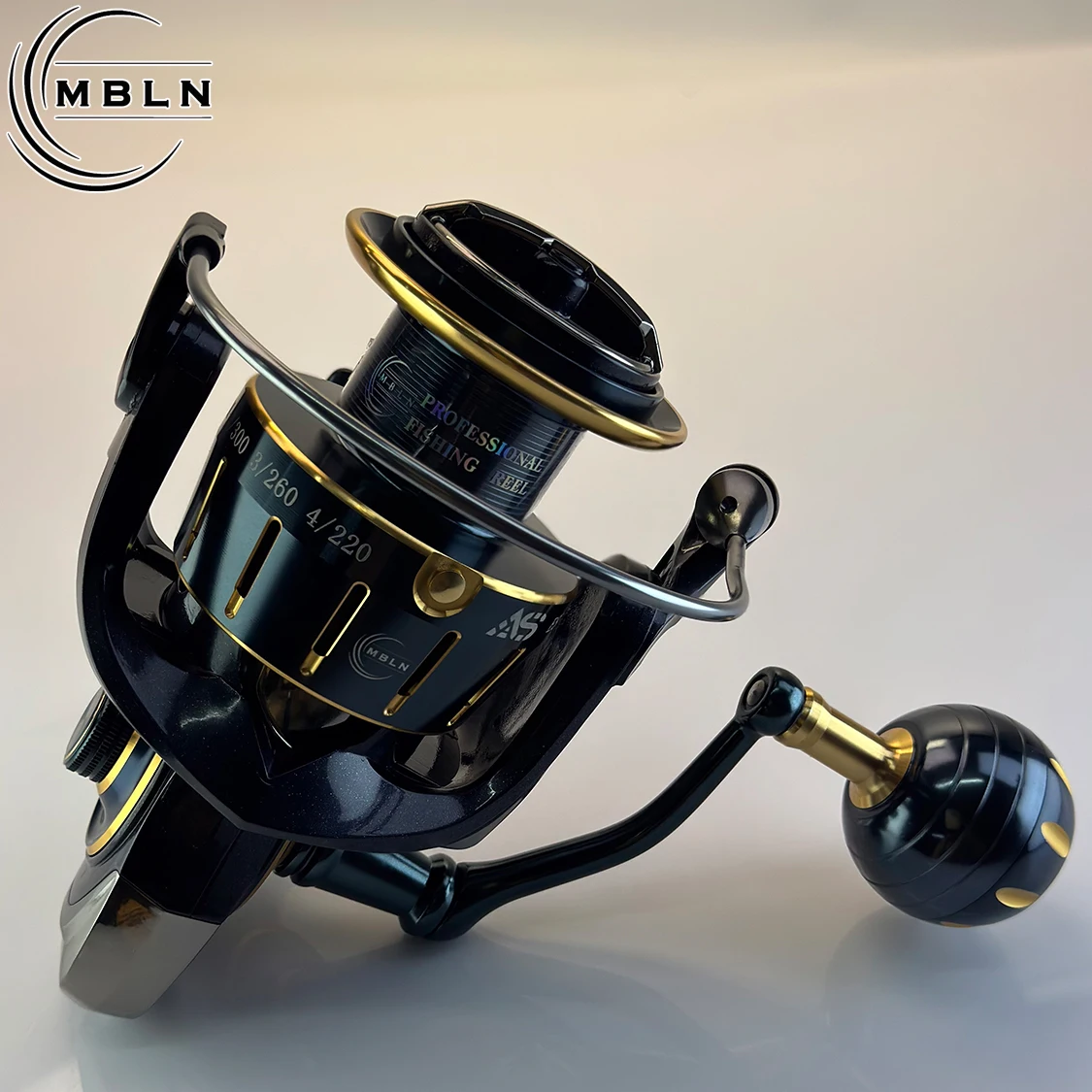 MBLN 1pc Spinning Fishing Reel, 5.1:1 Gear Ratio, 5+1 Bearings, Aluminum Spool, Gap-Free, Metal Handle, Strong Stainless Shaft