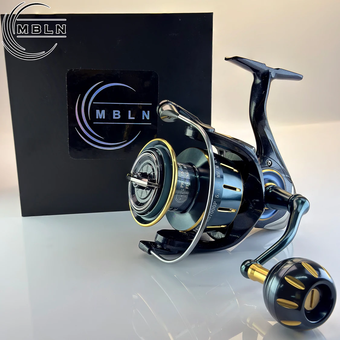 MBLN 1pc Spinning Fishing Reel, 5.1:1 Gear Ratio, 5+1 Bearings, Aluminum Spool, Gap-Free, Metal Handle, Strong Stainless Shaft