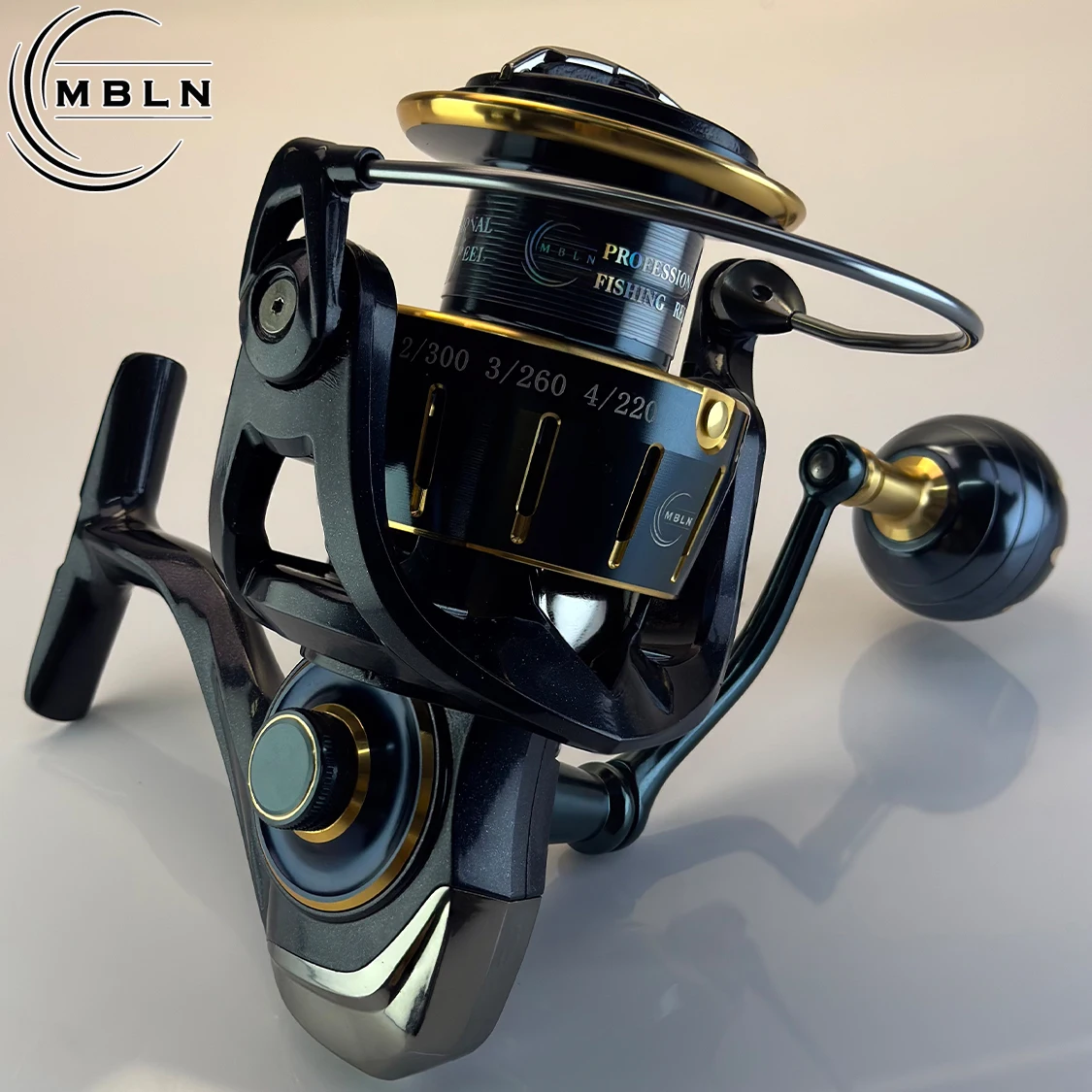 MBLN 1pc Spinning Fishing Reel, 5.1:1 Gear Ratio, 5+1 Bearings, Aluminum Spool, Gap-Free, Metal Handle, Strong Stainless Shaft