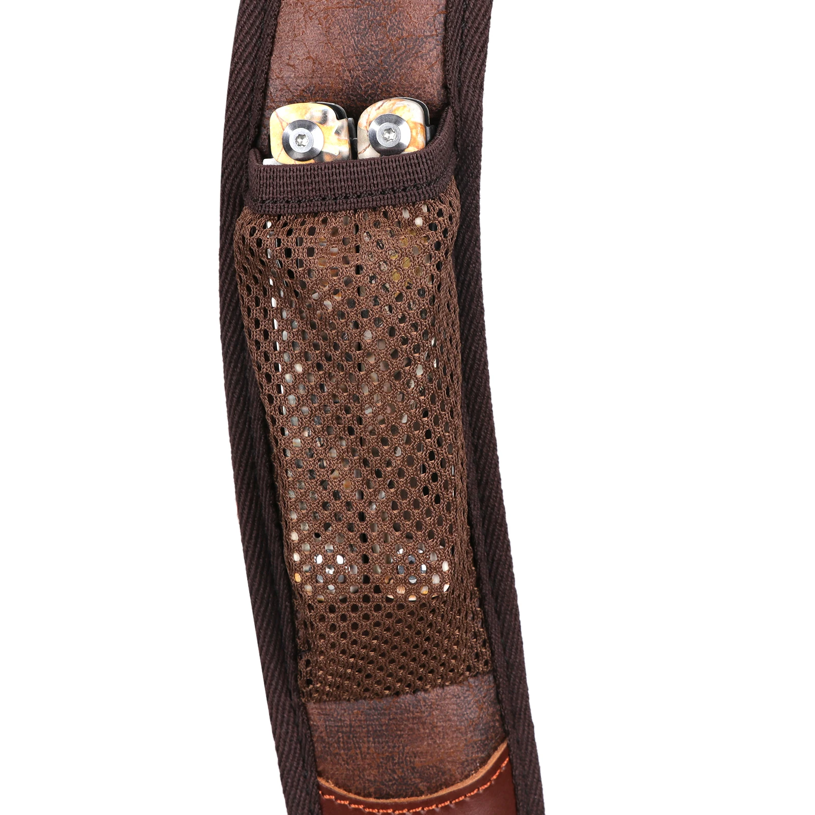 Tourbon Hunting Accessories Gun Double Shoulder Strap Rifle Carry Strap Padded Neoprene Rubberized Non-slip Brown