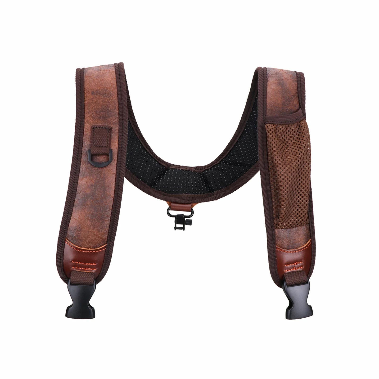 Tourbon Hunting Accessories Gun Double Shoulder Strap Rifle Carry Strap Padded Neoprene Rubberized Non-slip Brown