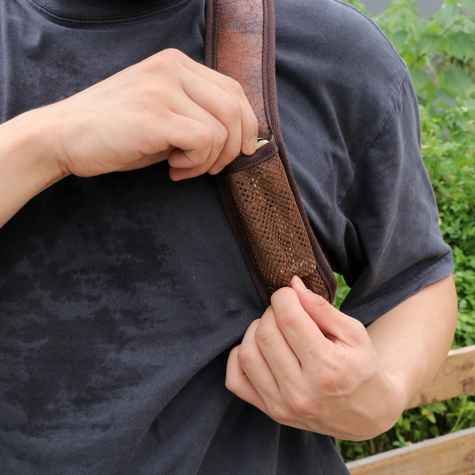 Tourbon Hunting Accessories Gun Double Shoulder Strap Rifle Carry Strap Padded Neoprene Rubberized Non-slip Brown
