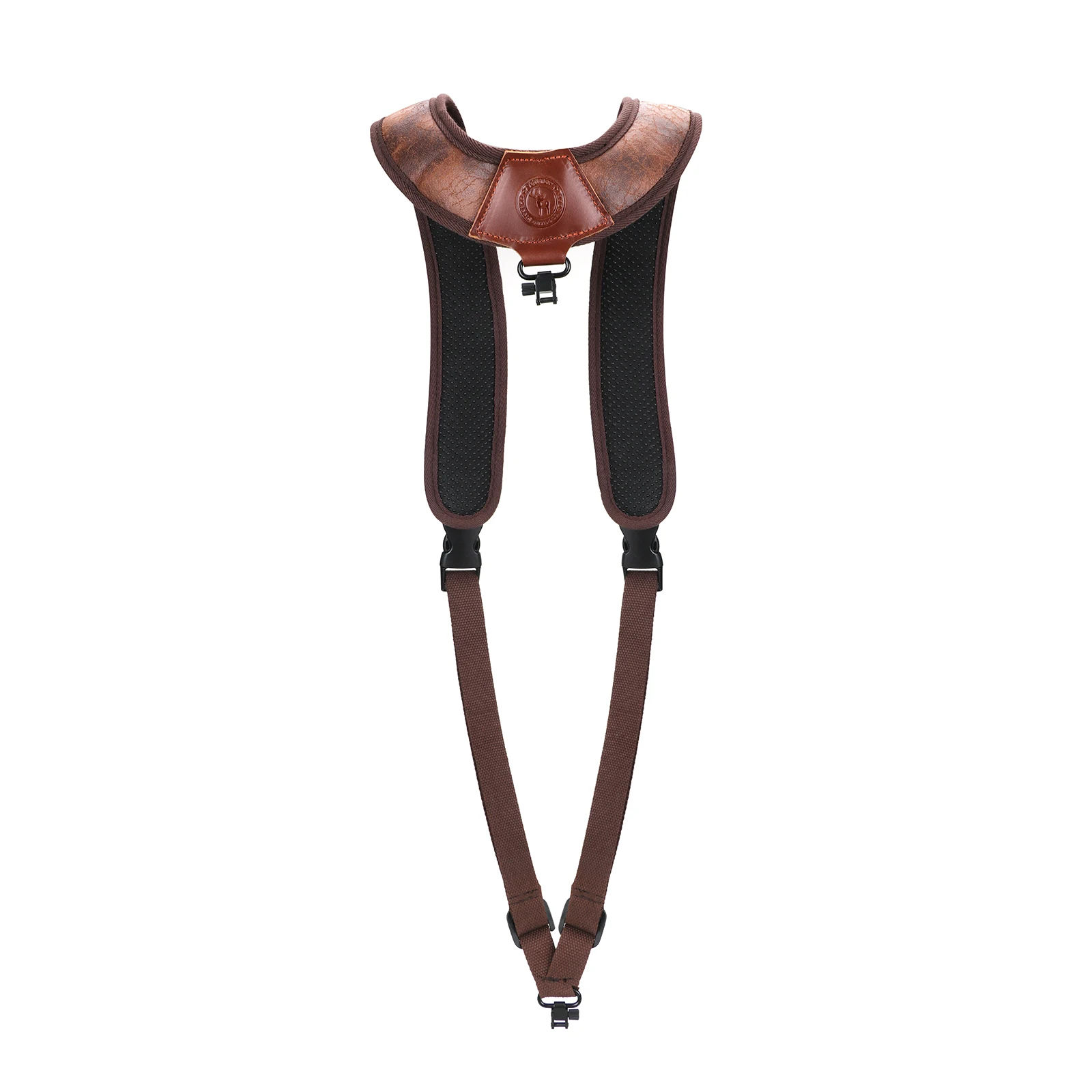 Tourbon Hunting Accessories Gun Double Shoulder Strap Rifle Carry Strap Padded Neoprene Rubberized Non-slip Brown