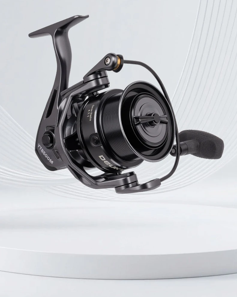 Spinning Fishing Reels Max Drag 12KG Powerful Big Spool Saltwater Freshwater Carp Fishing Reel 4500 5500 6500 7500 8500 Series