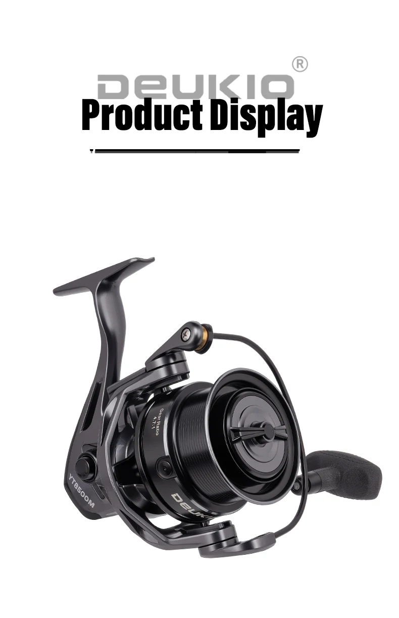 Spinning Fishing Reels Max Drag 12KG Powerful Big Spool Saltwater Freshwater Carp Fishing Reel 4500 5500 6500 7500 8500 Series