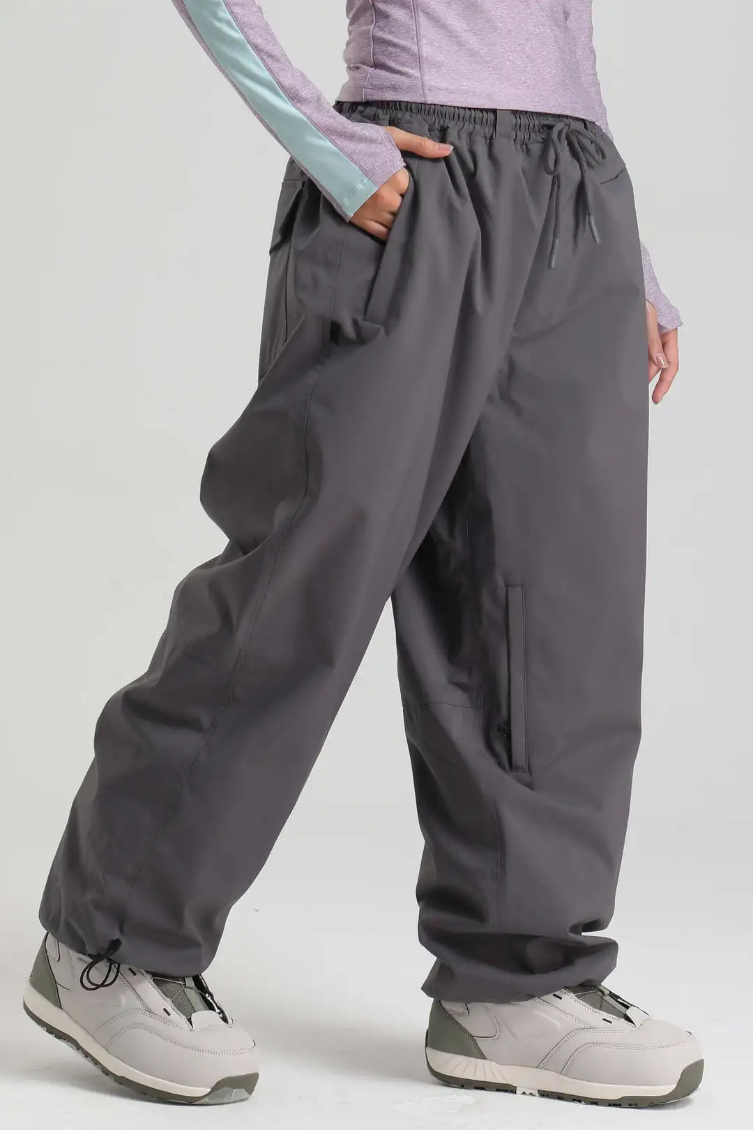 GSOU SNOW Super Baggy Snowboard Pants Winter Thermal Breathable Clothes Multi-pockets Men Loose Trousers Skiing Sports Britches