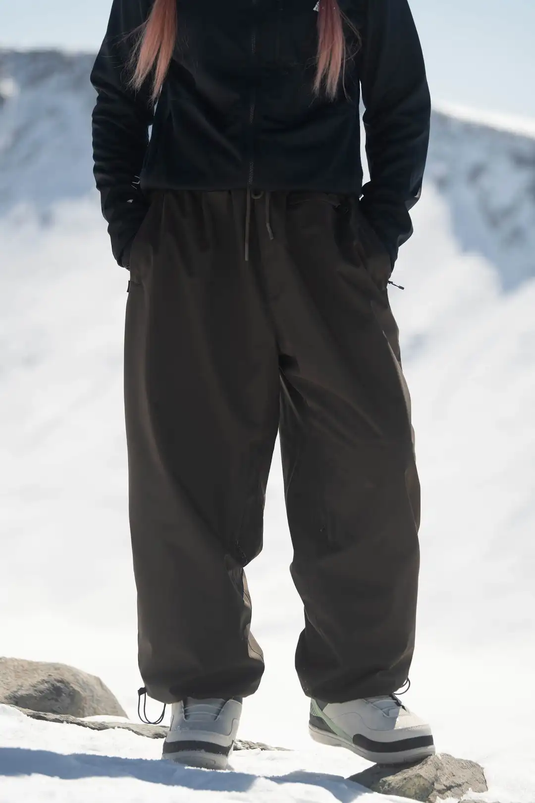GSOU SNOW Super Baggy Snowboard Pants Winter Thermal Breathable Clothes Multi-pockets Men Loose Trousers Skiing Sports Britches