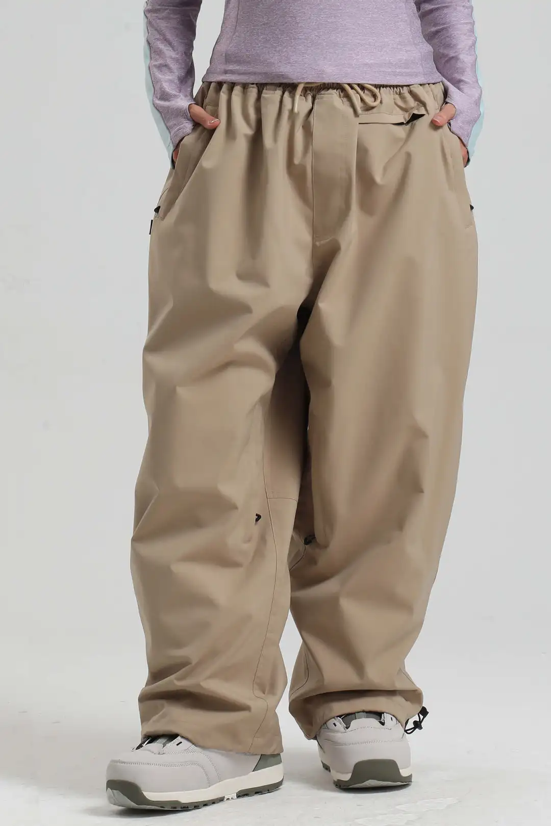 GSOU SNOW Super Baggy Snowboard Pants Winter Thermal Breathable Clothes Multi-pockets Men Loose Trousers Skiing Sports Britches