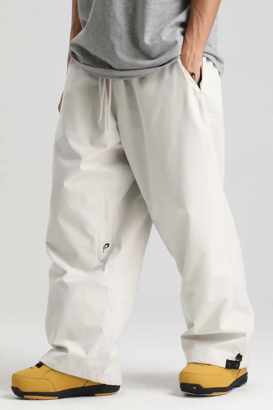 GSOU SNOW Super Baggy Snowboard Pants Winter Thermal Breathable Clothes Multi-pockets Men Loose Trousers Skiing Sports Britches