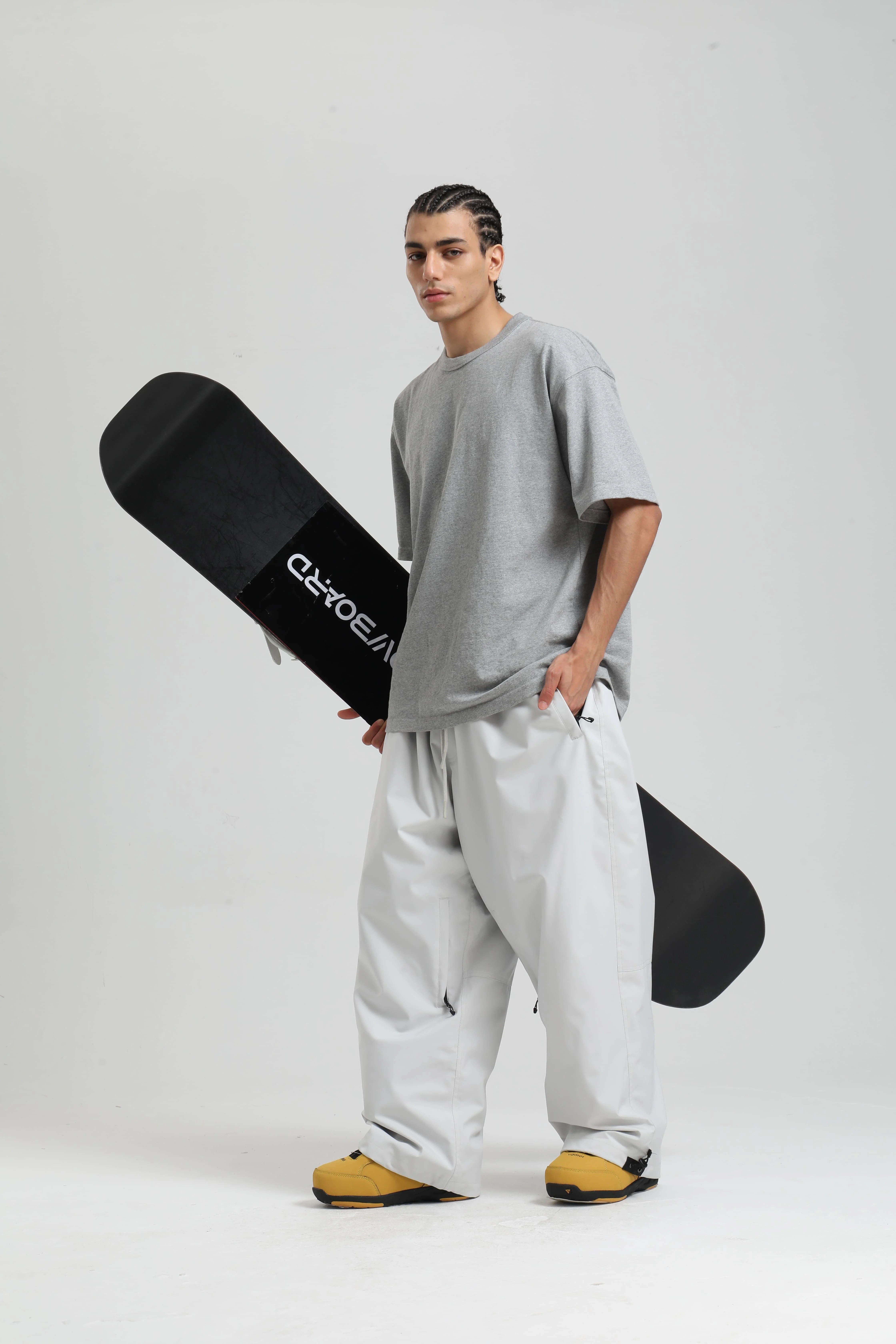 GSOU SNOW Super Baggy Snowboard Pants Winter Thermal Breathable Clothes Multi-pockets Men Loose Trousers Skiing Sports Britches