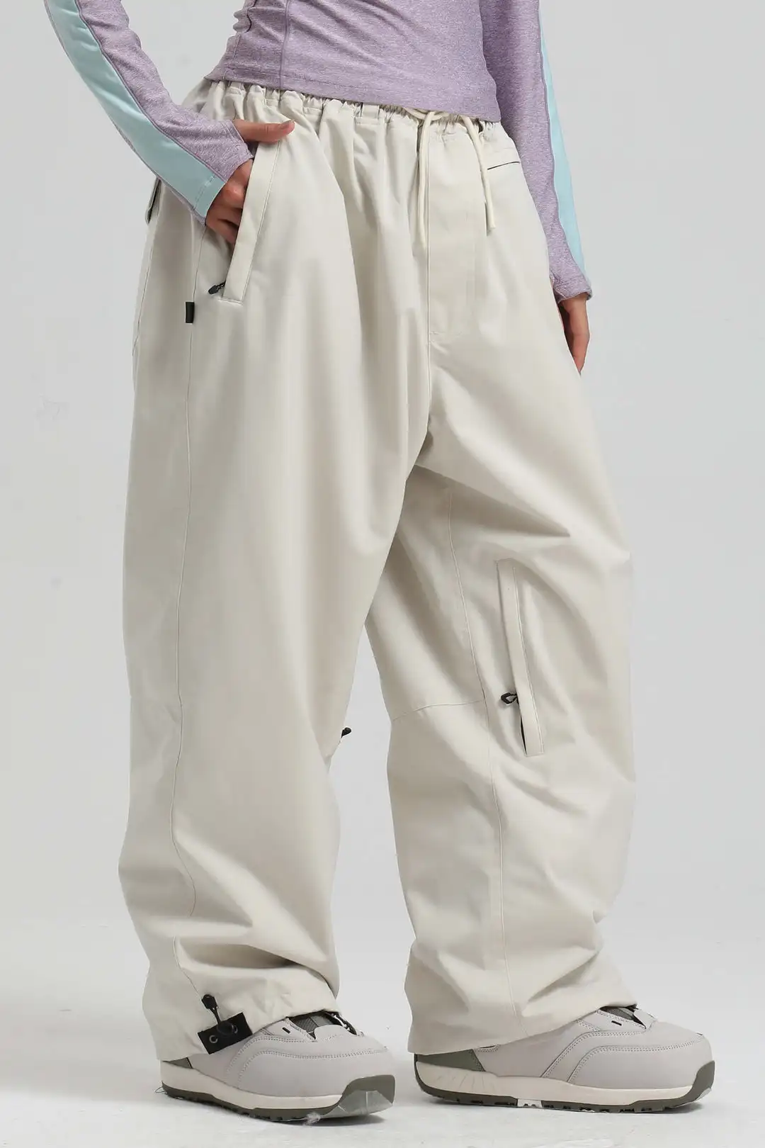 GSOU SNOW Super Baggy Snowboard Pants Winter Thermal Breathable Clothes Multi-pockets Men Loose Trousers Skiing Sports Britches