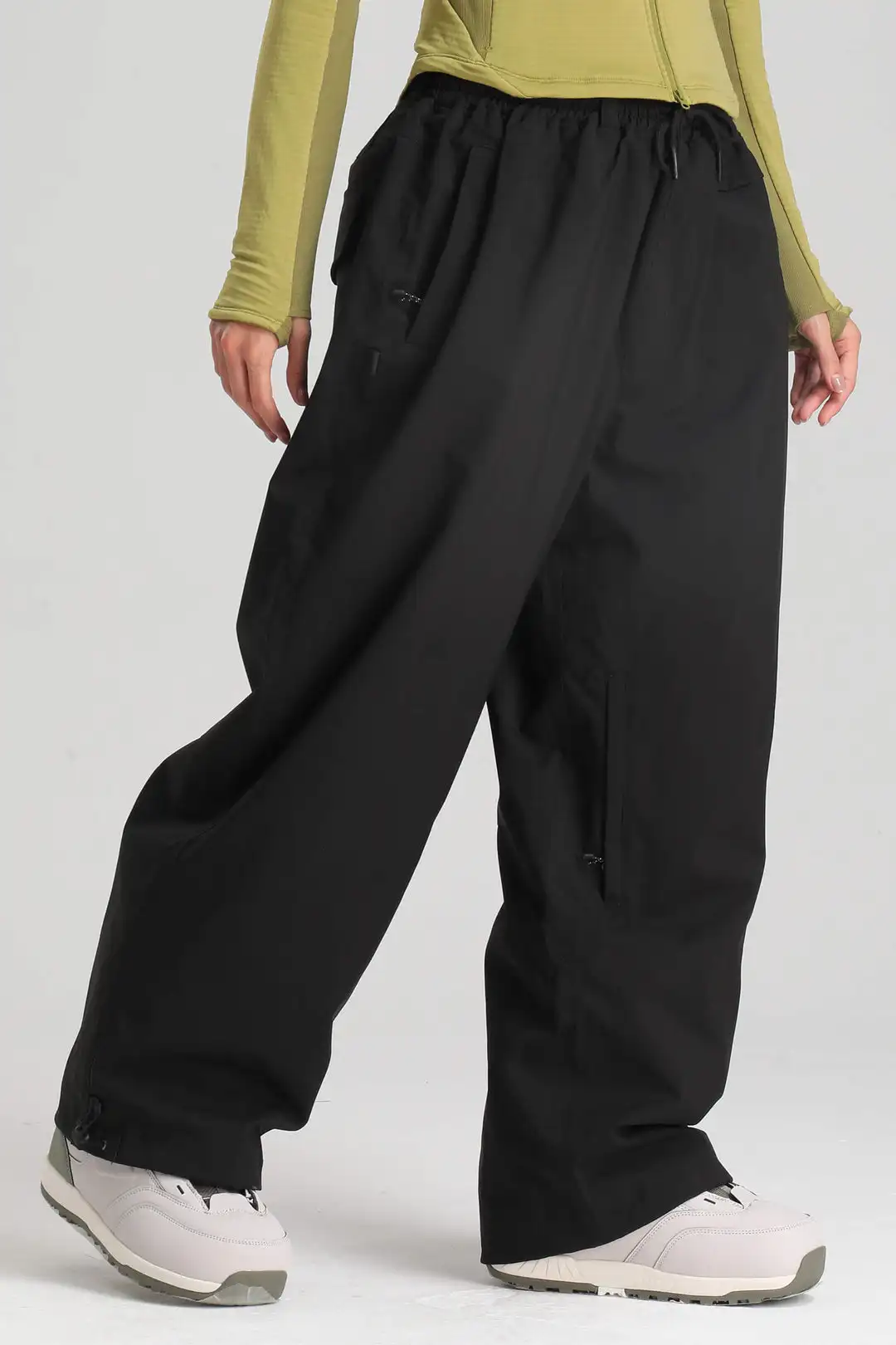 GSOU SNOW Super Baggy Snowboard Pants Winter Thermal Breathable Clothes Multi-pockets Men Loose Trousers Skiing Sports Britches
