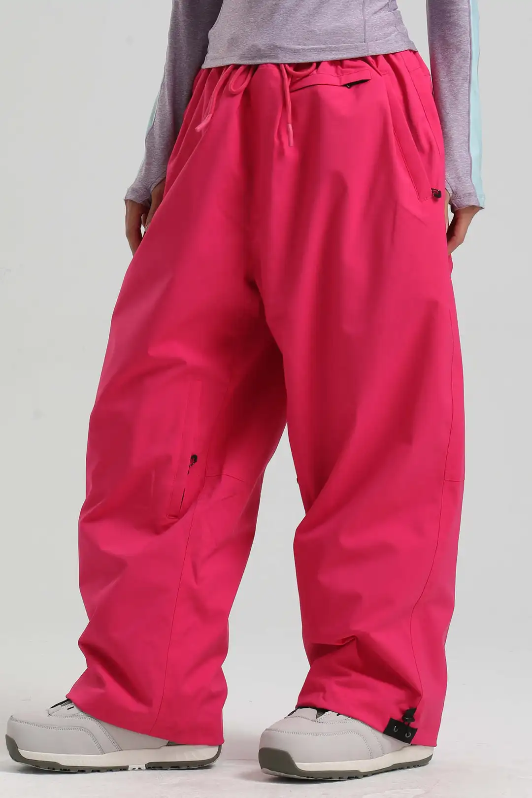 GSOU SNOW Super Baggy Snowboard Pants Winter Thermal Breathable Clothes Multi-pockets Men Loose Trousers Skiing Sports Britches