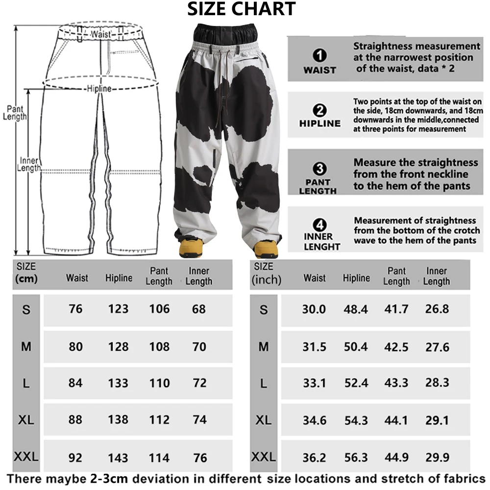 GSOU SNOW Super Baggy Snowboard Pants Winter Thermal Breathable Clothes Multi-pockets Men Loose Trousers Skiing Sports Britches