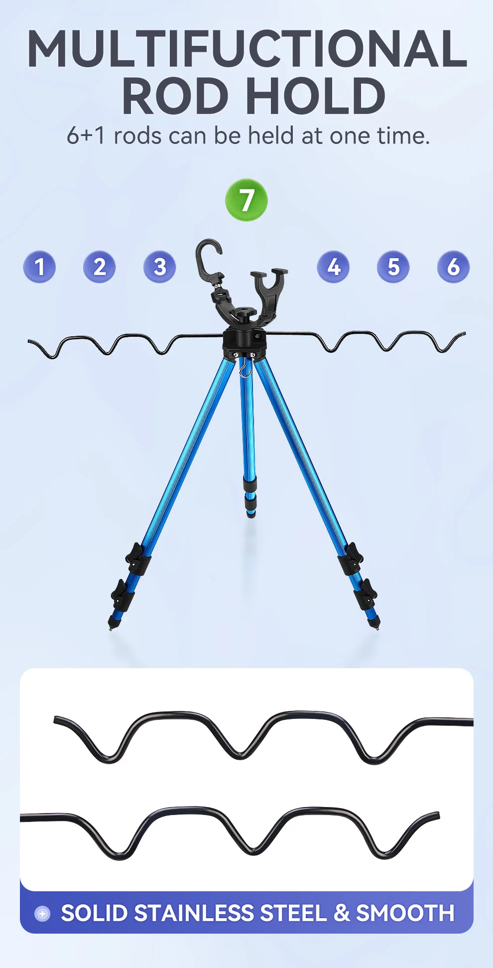 WEIHE 1pcs C# Fishing Rod Holder Telescopic Fishing Rod Bracket