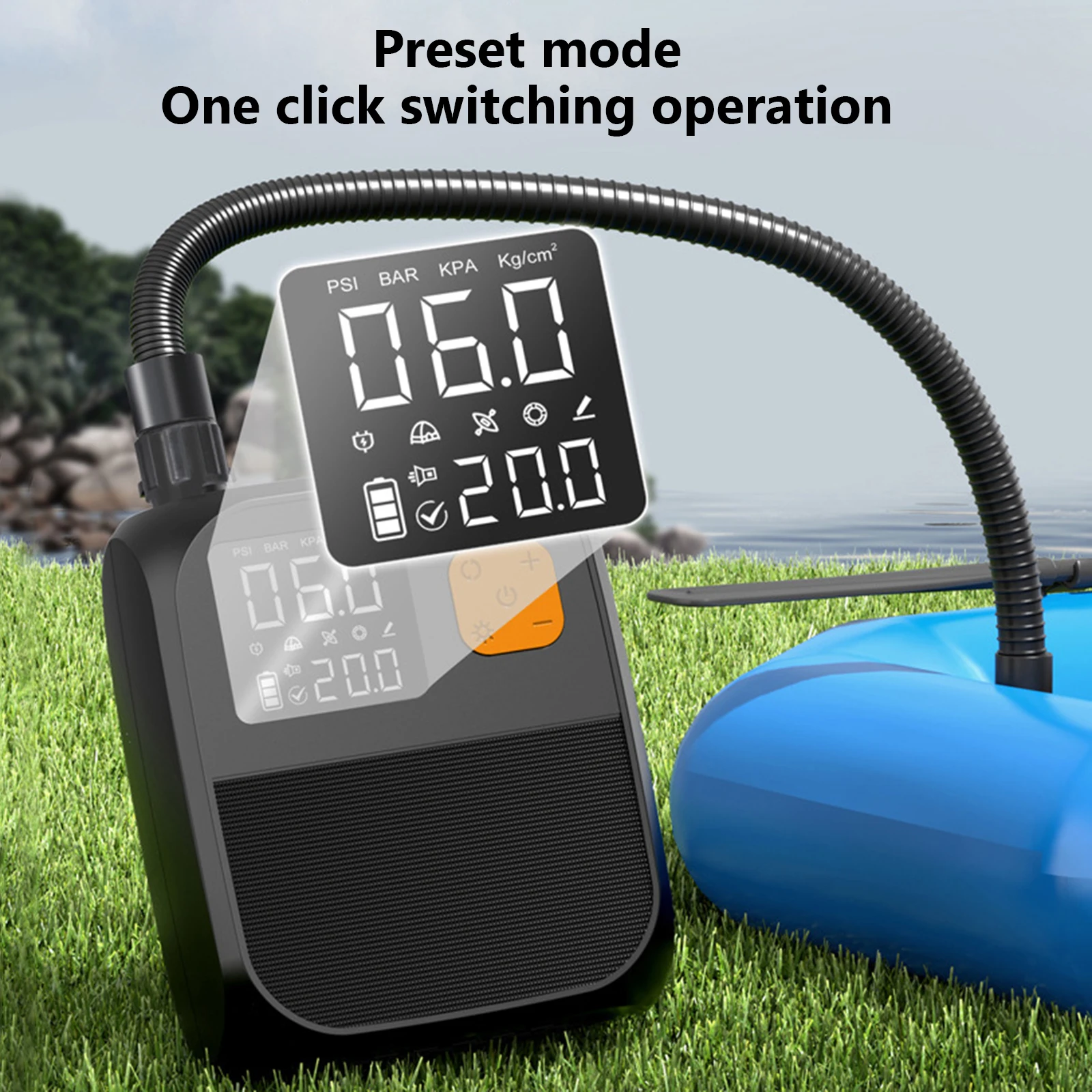 Rechargeable SUP Air Pump 25PSI Electric Paddle Board Pump Portable Electric Pump for Inflatable Paddle Board Kayaks Boats