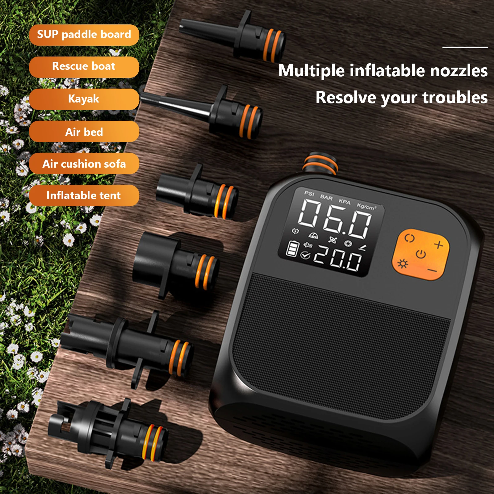 Rechargeable SUP Air Pump 25PSI Electric Paddle Board Pump Portable Electric Pump for Inflatable Paddle Board Kayaks Boats