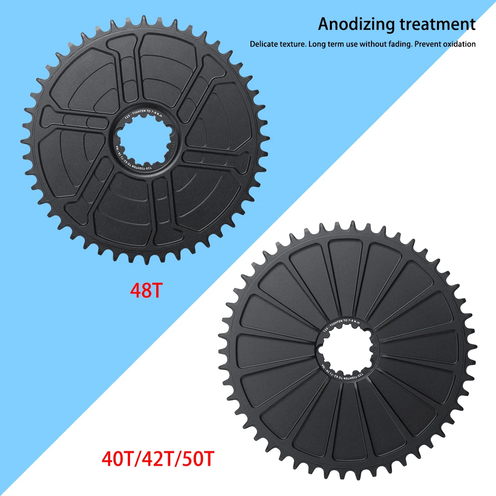 SENICX Direct Mount Chainring 40T 42T 48T 50T 3-Bolt Solid Ring Narrow-Wide Teeth (NW) Compatible 11/12/13 Speed