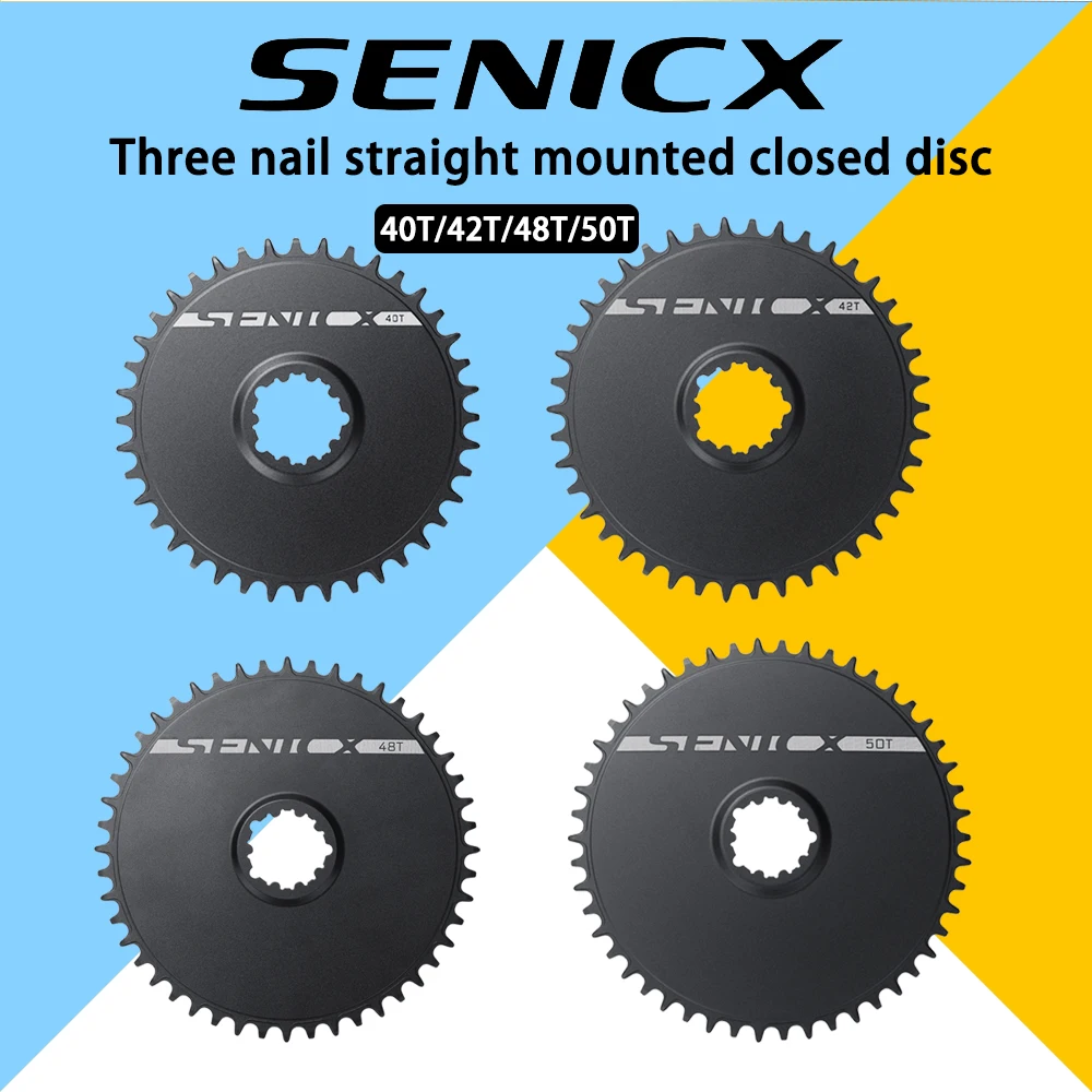 SENICX Direct Mount Chainring 40T 42T 48T 50T 3-Bolt Solid Ring Narrow-Wide Teeth (NW) Compatible 11/12/13 Speed