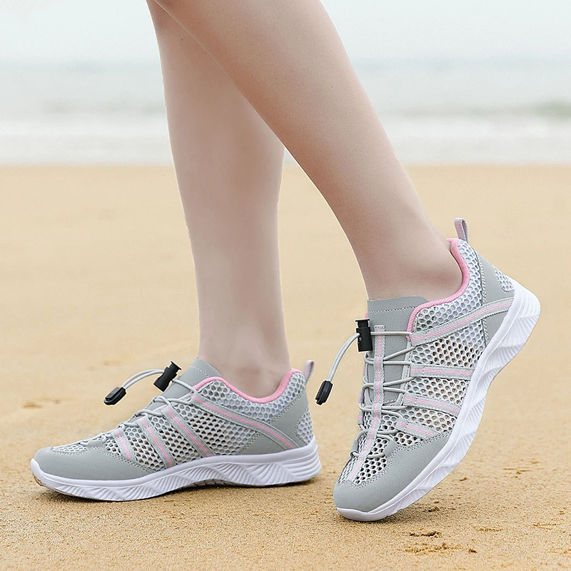 Men Women Beach Aqua Water Shoes Canyoning Outdoor Wading Upstream Creek River Tracing Shoes Amphibious Camping Drainage Holes