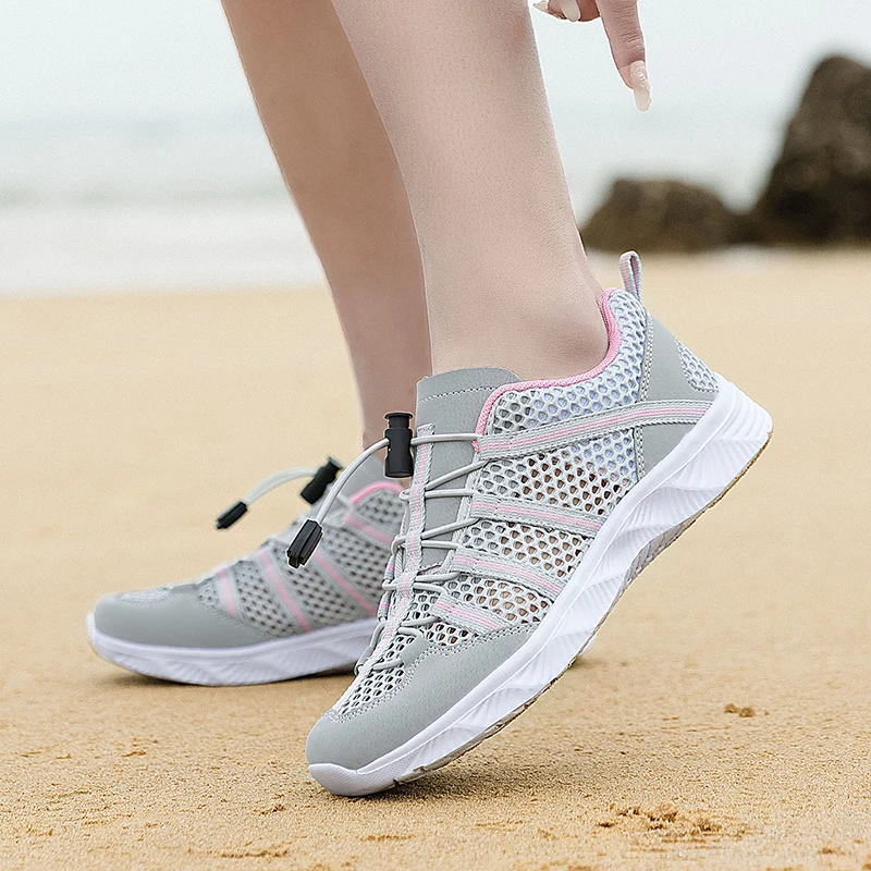 Men Women Beach Aqua Water Shoes Canyoning Outdoor Wading Upstream Creek River Tracing Shoes Amphibious Camping Drainage Holes