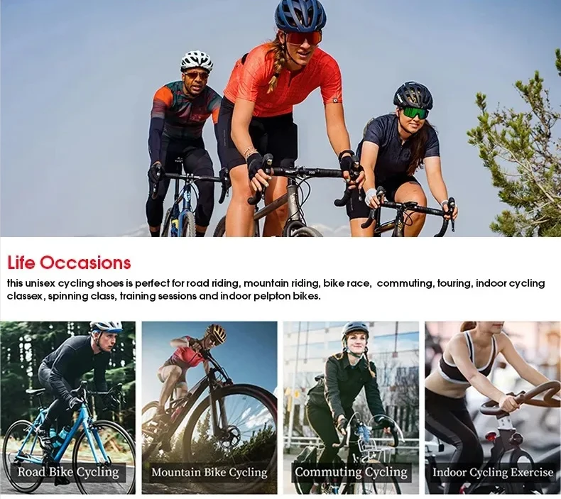Men Cycling Shoes Road Cycling Sports Shoes Women MTB Racing Competition Self-Locking Cycling Shoes Spd Cleats Cycling Shoes