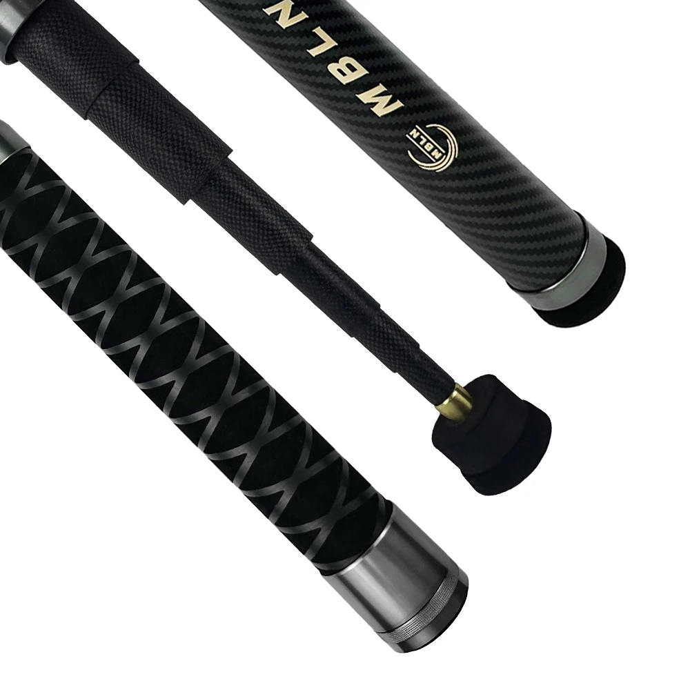 MBLN Brand,Telescopic Carbon Landing Net – 6.35m, Foldable 45cm Head, 58cm Closed, Compact for Rock & Boat Fishing