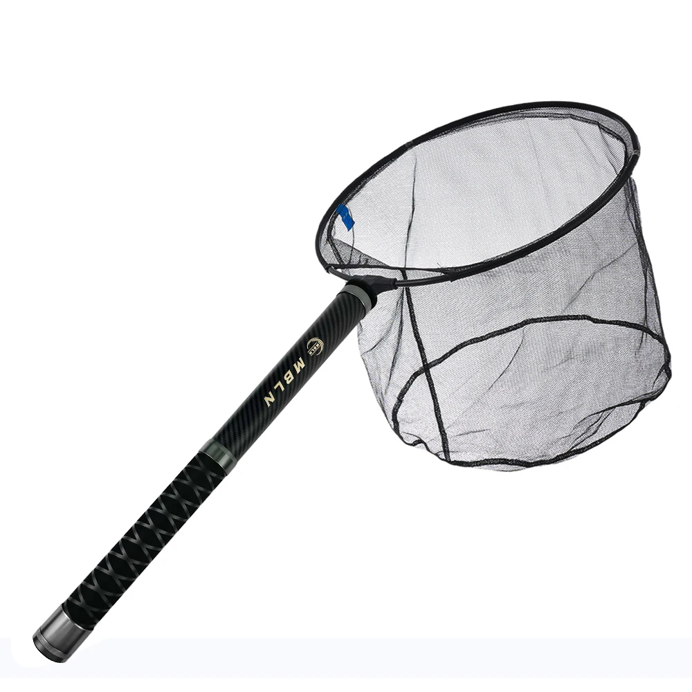 MBLN Brand,Telescopic Carbon Landing Net – 6.35m, Foldable 45cm Head, 58cm Closed, Compact for Rock & Boat Fishing