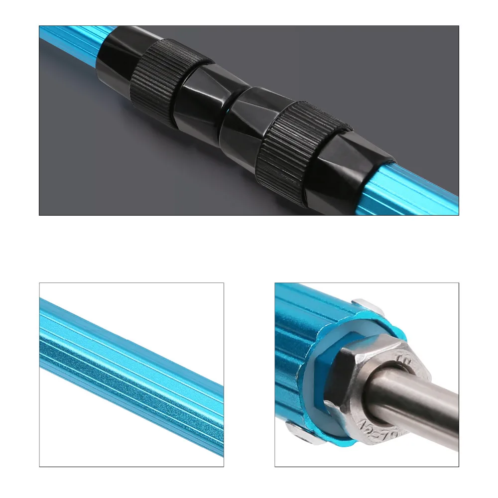 SANLIKE 2m Aluminium Telescopic Pole Stainless Steel Spear Hook Non-slip Rubber Grip with Safety Rope Fishing Tools Accessories