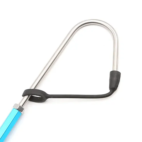 SANLIKE 2m Aluminium Telescopic Pole Stainless Steel Spear Hook Non-slip Rubber Grip with Safety Rope Fishing Tools Accessories